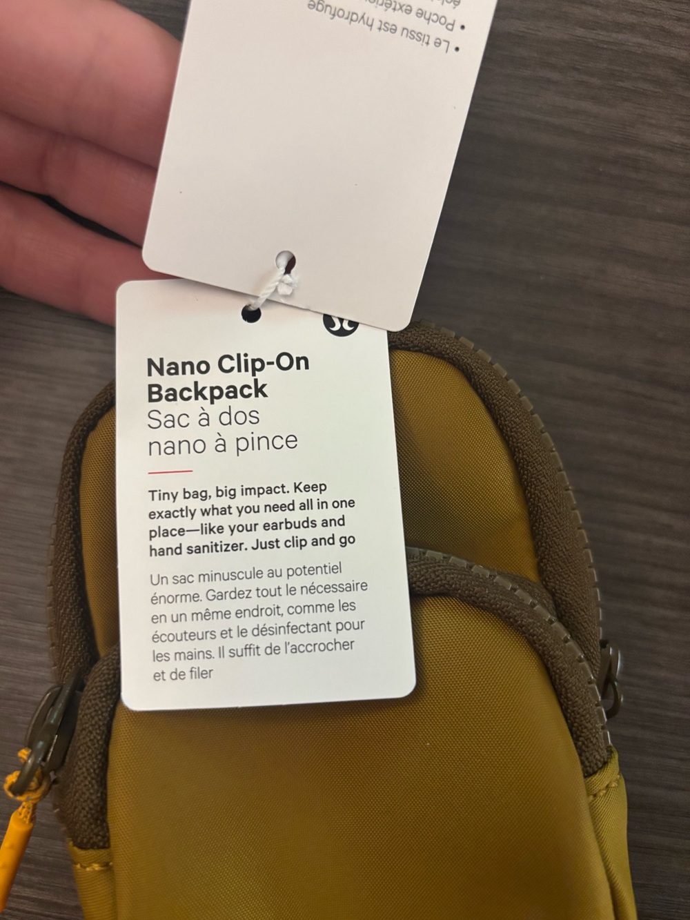 Lululemon Nano Clip On City Mini Backpack in Brown / Tan New with Tags - Picture 10 of 10